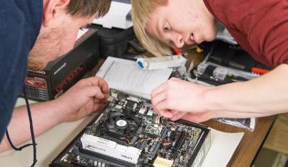 Two students build a computer